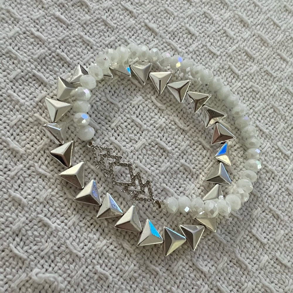 (2) pairs of handmade stone and crystal bracelets | high quality